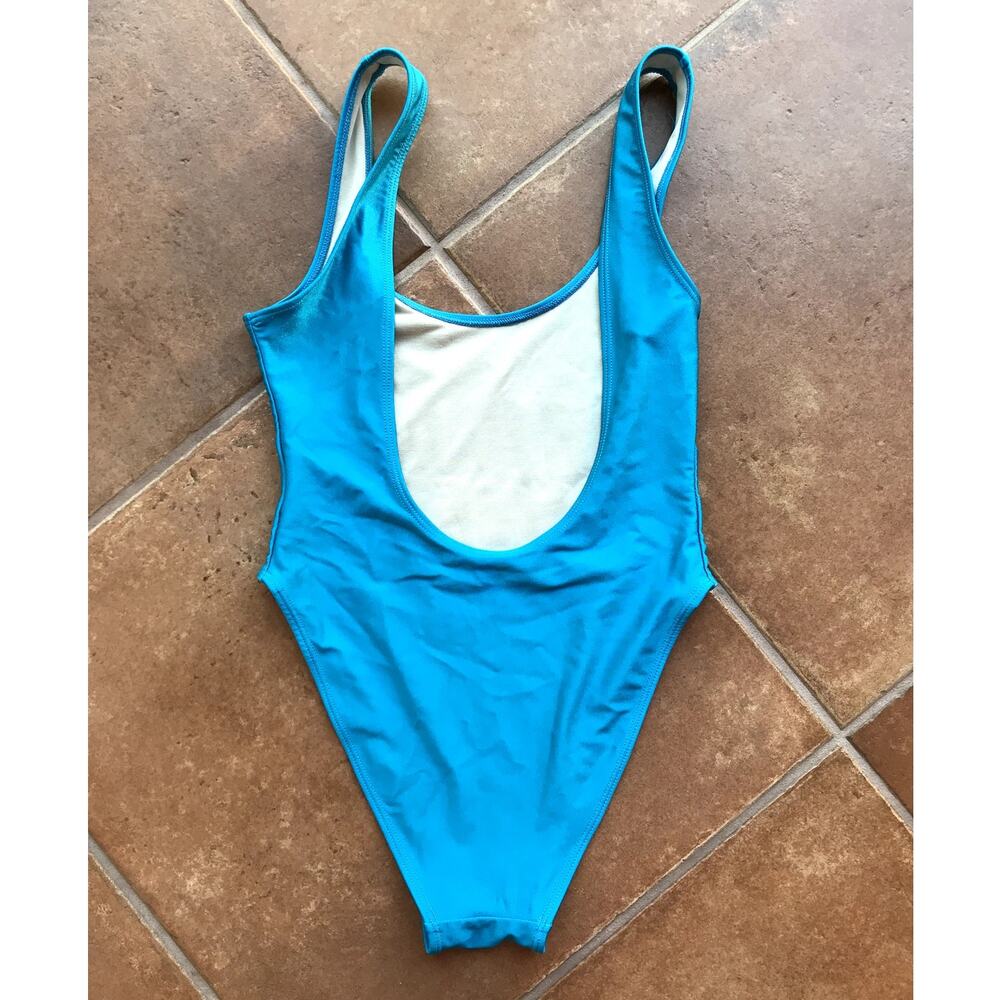 Private Party "Getting Drunk" Blue One Piece Swim Suit size S/M - Picture 9 of 9
